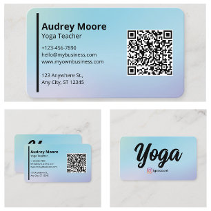 Carte De Visite Professeur de Yoga Studio de Yoga moderne
