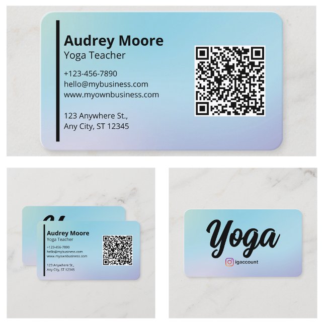 Carte De Visite Professeur de Yoga Studio de Yoga Moderne (Yoga Teacher Modern Yoga Studio Business Card
)