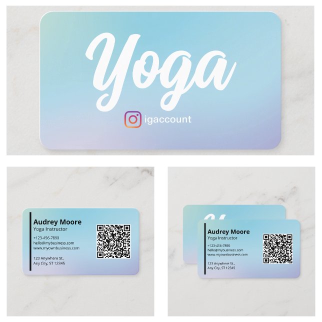 Carte De Visite Professeur de Yoga Studios de Yoga Professionnel (Yoga Instructor Yoga Studios Professional Business Card
)