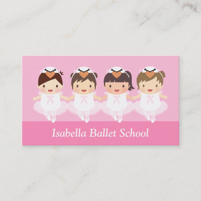 Carte De Visite Professeur d'école de danse de ballet pour enfants (Devant)