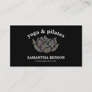 Carte De Visite Professeur d'enseignant de yoga Pilates Lotus