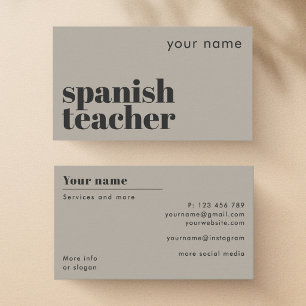Carte de visite Professeur d'espagnol langue secon
