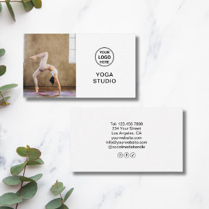 Carte De Visite Professeur d'Yoga Enseignant Logo Personnalisé Pho