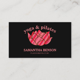 Carte De Visite Professeur Lotus d'instructeur de yoga de Pilates