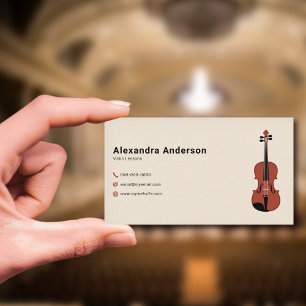 Carte De Visite Professeur minimaliste de violon