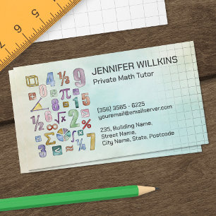 Carte De Visite Professeur particulier de mathématiques - Éducateu