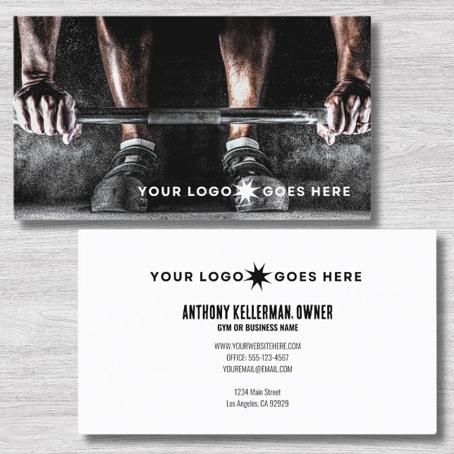 Carte De Visite Professeur personnel (Black Unique Fitness Exercise Gym Personal Trainer Business Card)