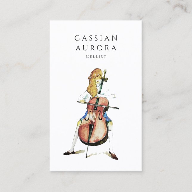 Carte De Visite Professeur Professionnel De Cellist Et De Musique (Devant)