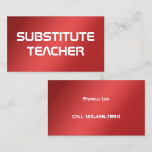 Carte De Visite Professeur suppléant rouge sur appel