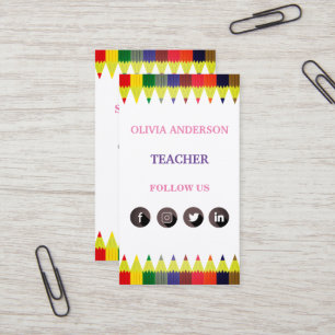 Carte De Visite Professeur Tutor, Social Media QR Code