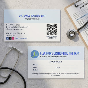 Carte De Visite Profession de thérapie orthopédique Rendez-vous