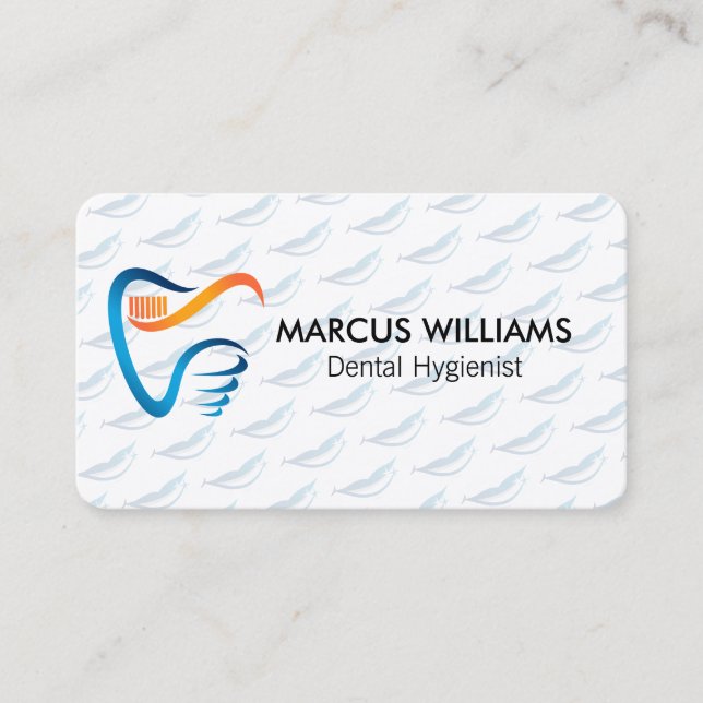 Carte De Visite Profession dentaire | Logo de dent | Motif de sour (Devant)
