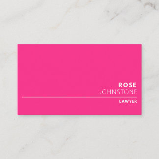 Carte De Visite Profession minimaliste professionnelle Hot Pink