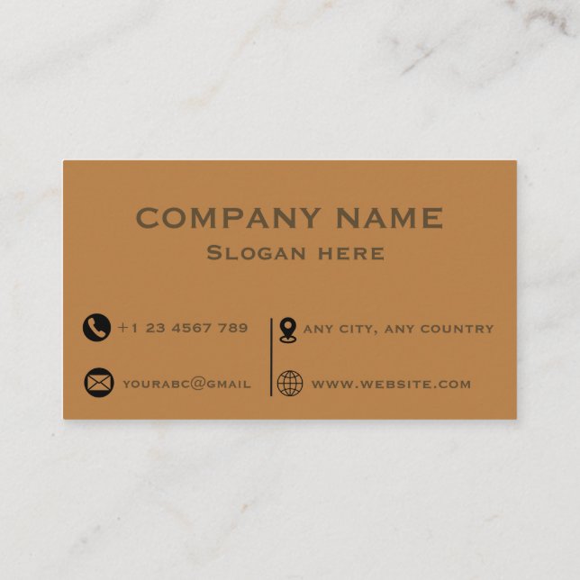 Carte De Visite Professional Brown and Ochre Two-ToneBusiness Card (Dos)