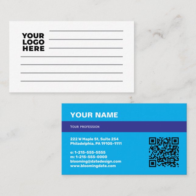 Carte De Visite Professional Business Card for Entrepreneur (Devant / Derrière)
