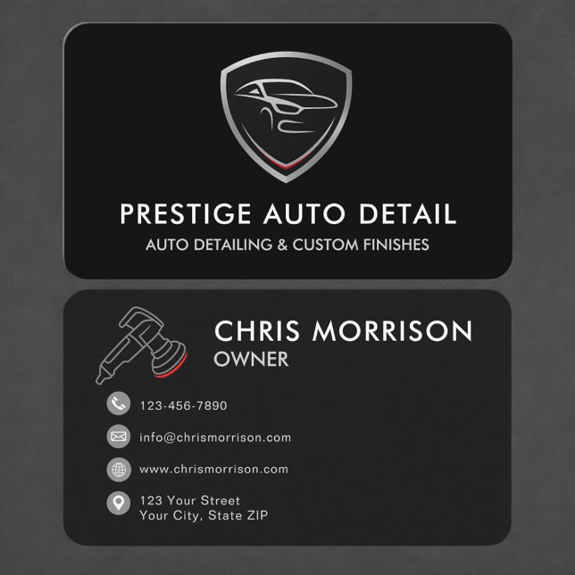 Carte De Visite Professional Car Wash Detailing Service (Créateur téléchargé)