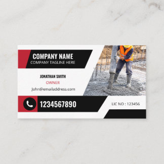 Carte De Visite Professional Concrete Construction Contractor