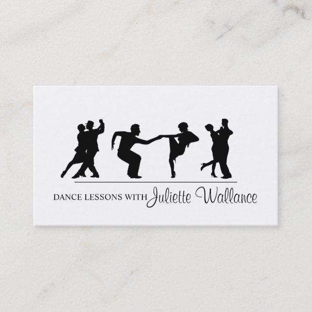 Carte De Visite Professional Dance Studio, Instructeur Business (Devant)
