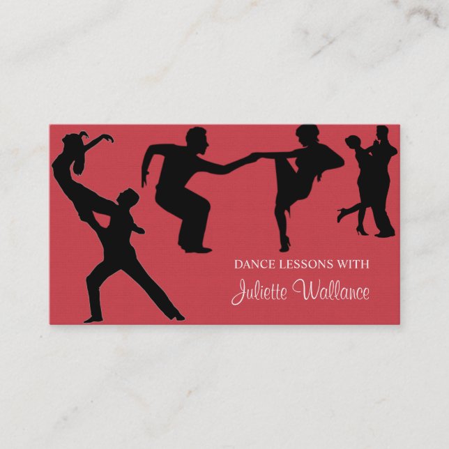 Carte De Visite Professional Dance Studio, Instructeur Business (Devant)