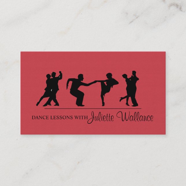 Carte De Visite Professional Dance Studio, Instructeur Business (Devant)