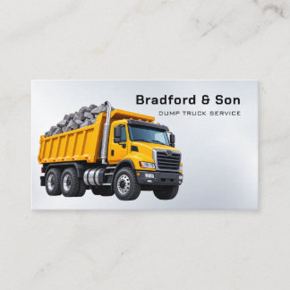 Carte De Visite Professional Dump Truck Chrome Business Card