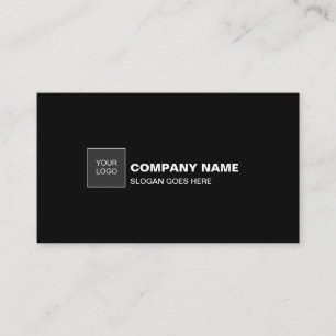 Carte De Visite Professional Elegant Black Simple Plain Company