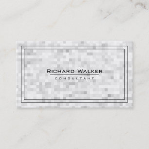 Carte De Visite Professional Elegant Carré blanc clair mosaïque