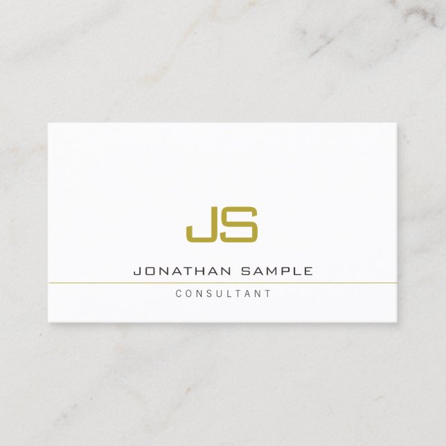 Carte De Visite Professional Elegant Modern Template Monogram (Devant)