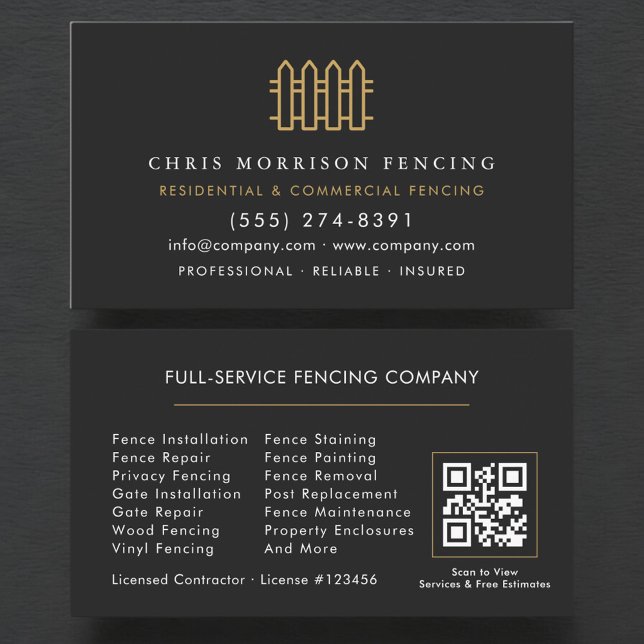 Carte De Visite Professional Fencing QR Code (Créateur téléchargé)