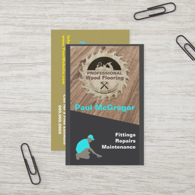 Carte De Visite Professional Flooring (Devant/Arrière en situation)