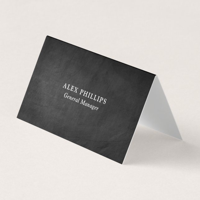 Carte De Visite Professional Gray Chalkboard Background Original (Devant)