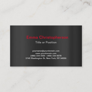 Carte De Visite Professional Grey Simple Plain Moderne Design