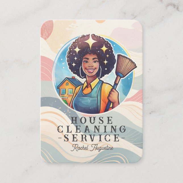 Carte De Visite Professional House Cleaning Service Housekeeping (Devant)