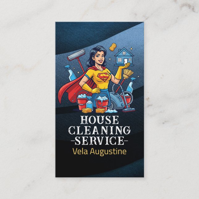 Carte De Visite Professional House Cleaning Service Housekeeping (Devant)