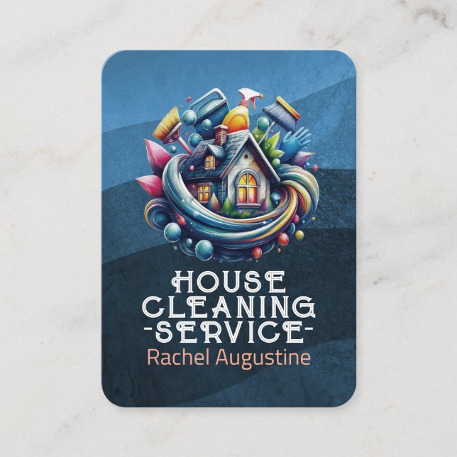 Carte De Visite Professional House Cleaning Service Housekeeping (Devant)