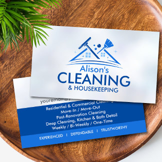 Carte De Visite Professional House Cleaning Services Business Card