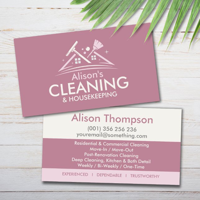 Carte De Visite Professional House Cleaning Services Business Card (Créateur téléchargé)