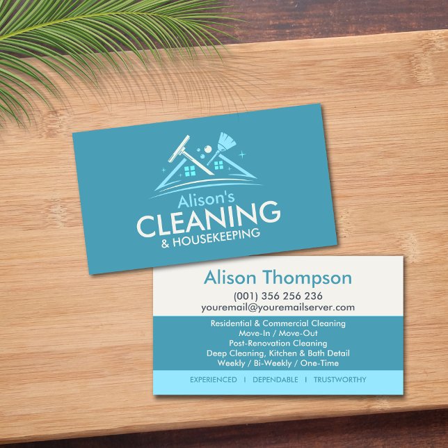 Carte De Visite Professional House Cleaning Services Business Card (Créateur téléchargé)