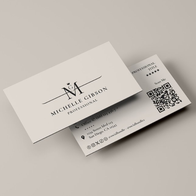 Carte De Visite Professional Initial Crown Monogram Sand Marketing (Professional Initial Crown Monogram Sand Marketing Business Card
)