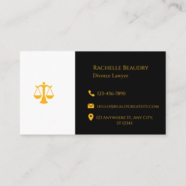 Carte De Visite Professional Law & Justice Business Card  (Dos)
