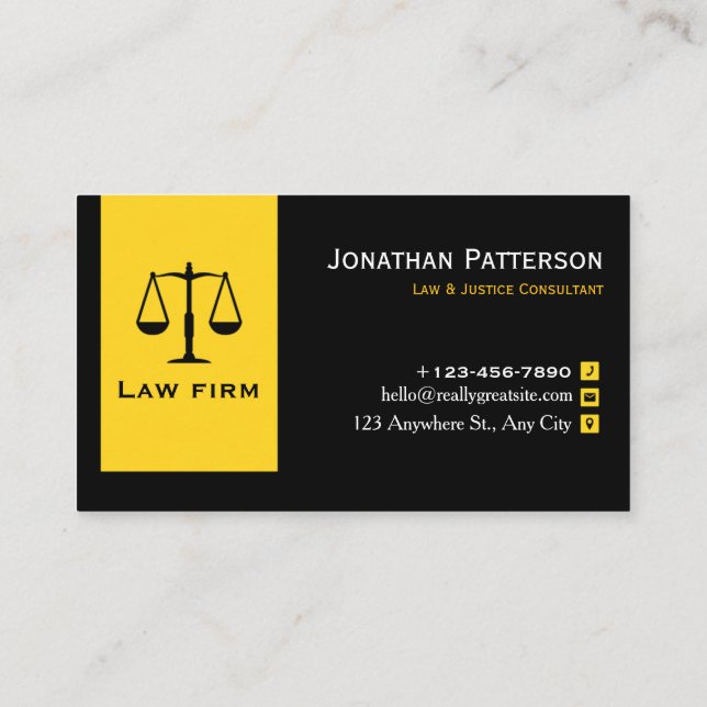 Carte De Visite Professional Law & Justice Business Card |  (Dos)