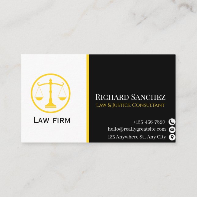 Carte De Visite Professional Law & Justice Business Card (Dos)