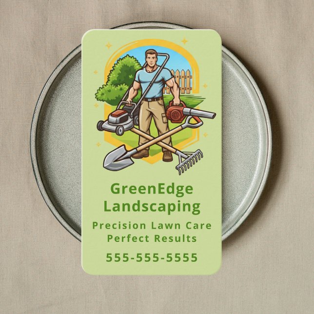 Carte De Visite Professional Lawn Care Landscaping Groundskeeping (Créateur téléchargé)