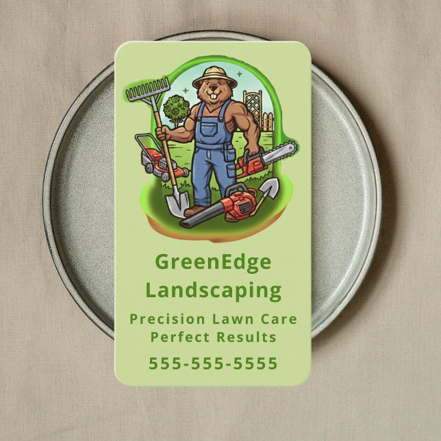 Carte De Visite Professional Lawn Care Landscaping Service Green (Créateur téléchargé)