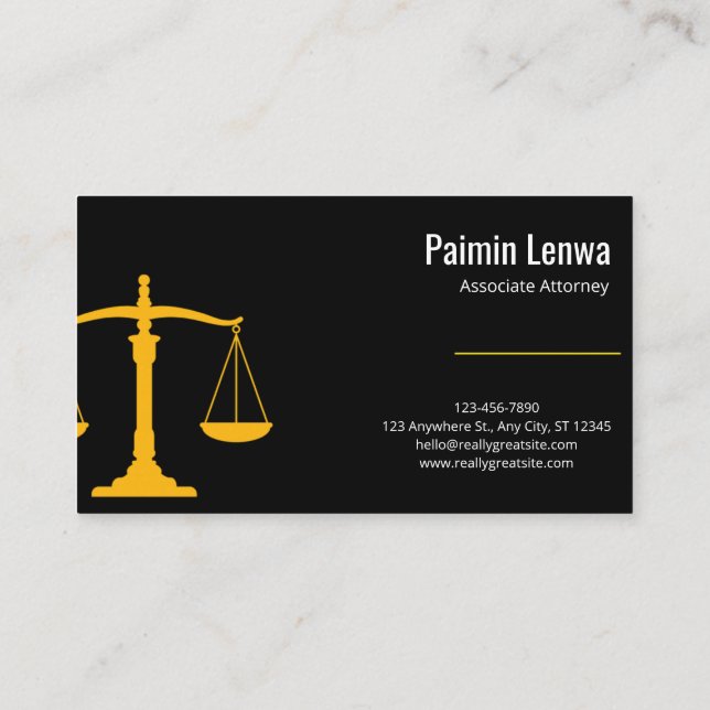 Carte De Visite Professional Lawyer Business Card | Attorney  (Dos)