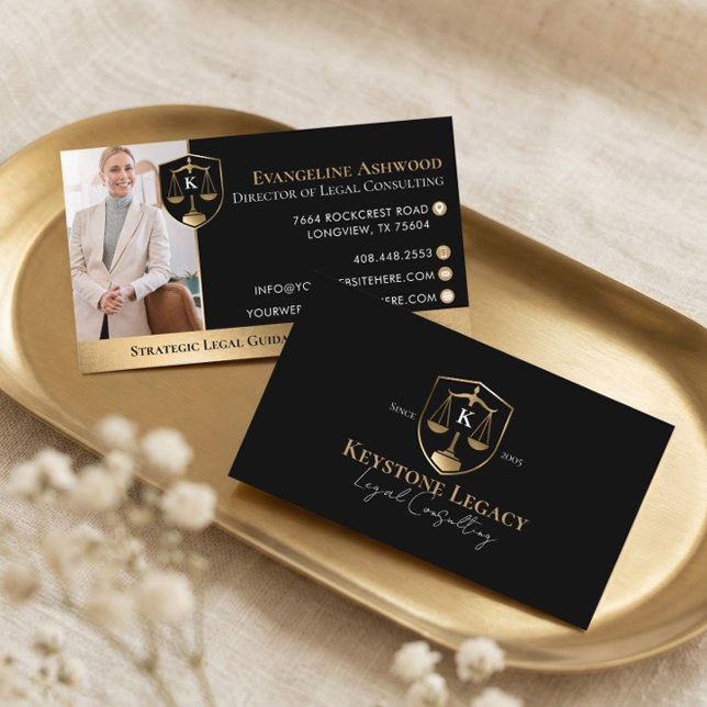 Carte De Visite Professional Legal Consultant Luxury Black Gold (Professional Legal Consultant Luxury Black Gold Business Card)