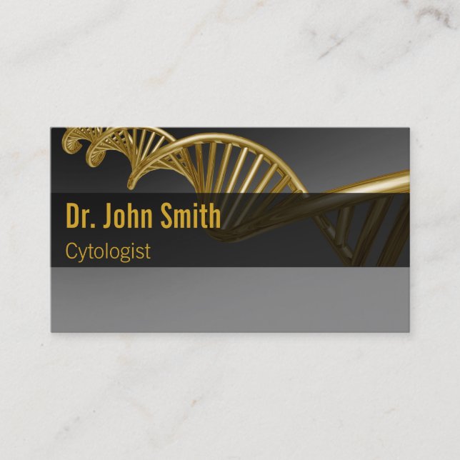 Carte De Visite Professional Medical Luxury Gold DNA Strand (Devant)