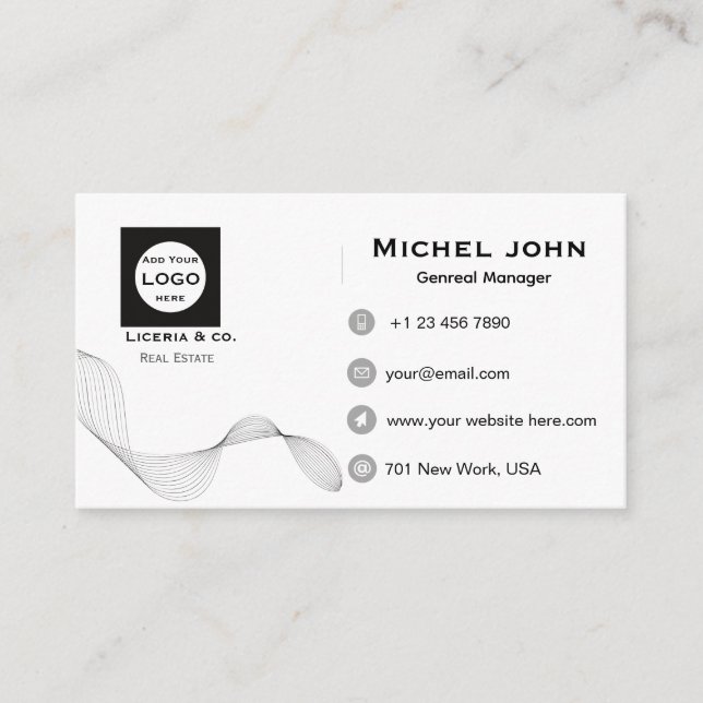 Carte De Visite professional Minimalist business custom card (Devant)
