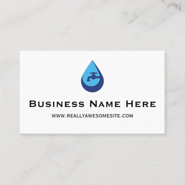 Carte De Visite Professional Minimalist Plumber Business Card (Devant)