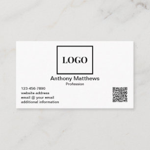 Carte De Visite Professional Modern Add Logo et QR Code